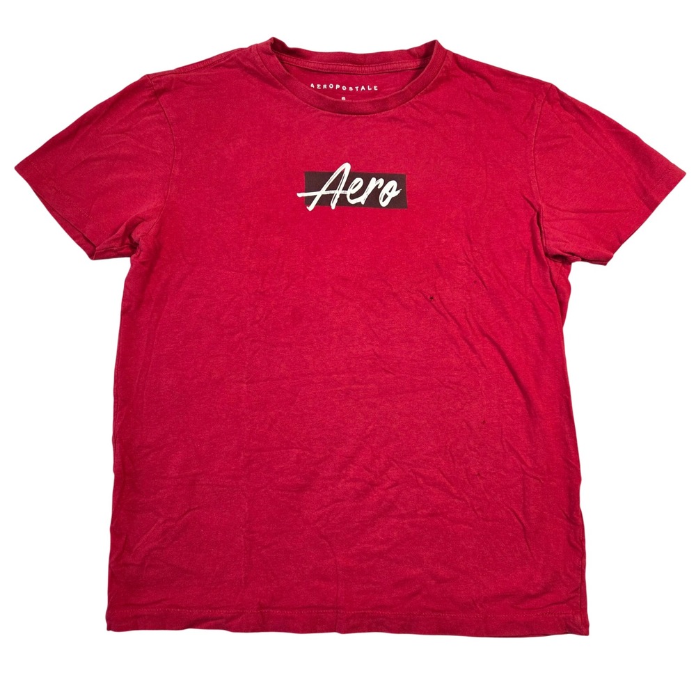 Aeropostale Mens Red Aero‎ Graphic Logo Crew Neck Short Sleeve T-Shirt Size S